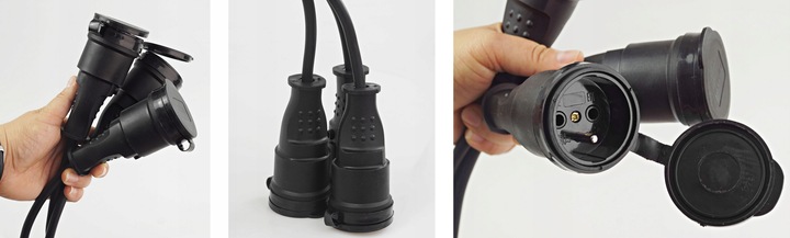 PRZEJŚCIÓWKA Z WTYKU 32A/5 400V NA 3 GNIAZDA 230V