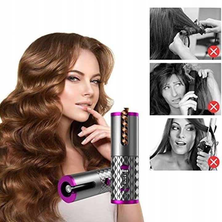 AUTOMATYCZNA LOKÓWKA DO WŁOSÓW Z POWŁOKĄ CERAMICZNĄ LCD