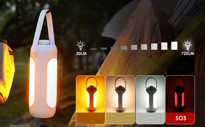 OŚWIETLENIE KEMPINGOWE LED MOŻLIWOŚĆ ŁADOWANIA 10000MAH 720LM LATARKI BIAŁY