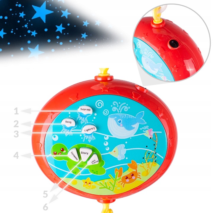 KARUZELKA KARUZELA DO ŁÓŻECZKA Z PROJEKTOREM I PILOTEM DLA DZIECI