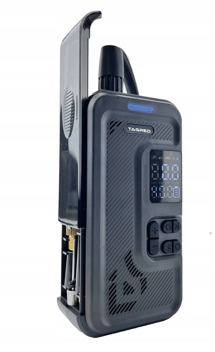KOMPRESOR SAMOCHODOWY Pompka Elektryczna Sprężarka do kół 8V 4000mAh LCD