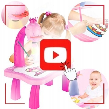 PROJEKTOR RZUTNIK TABLICA STOLIK DO NAUKI RYSOWANIA 24 SLAJDY MAZAKI GRATIS