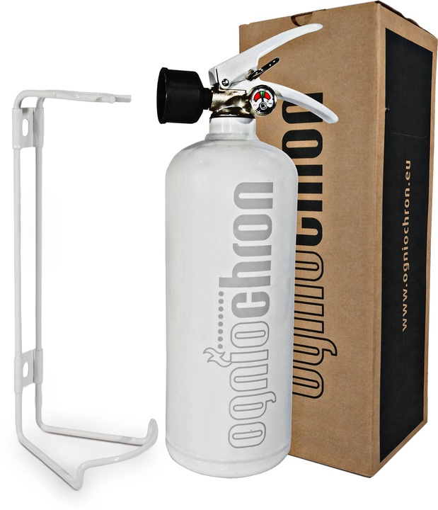 GAŚNICA DOMOWA KUCHENNA Z MANOMETREM OGNIOCHRON BIAŁA 2L MANOMETR UCHWYT