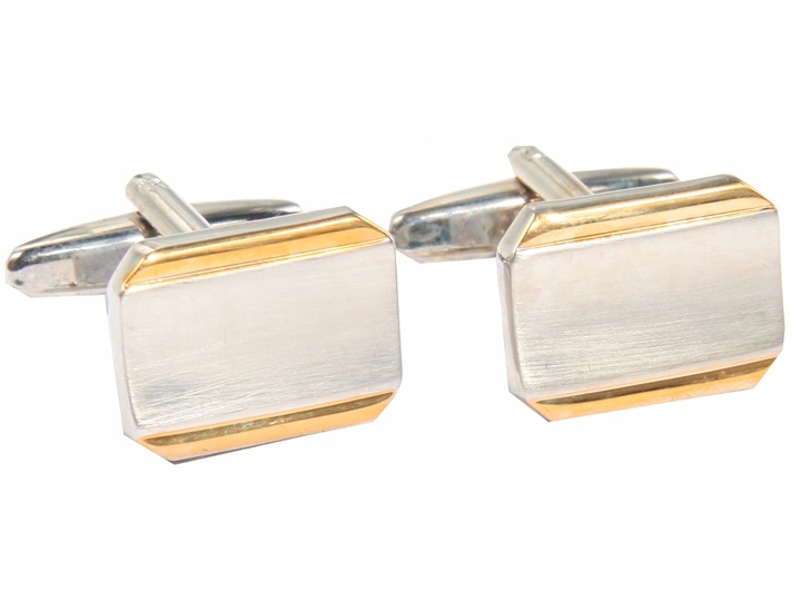 SPINKI DO MANKIETÓW DO KOSZULI ZŁOTO SREBRNE 466