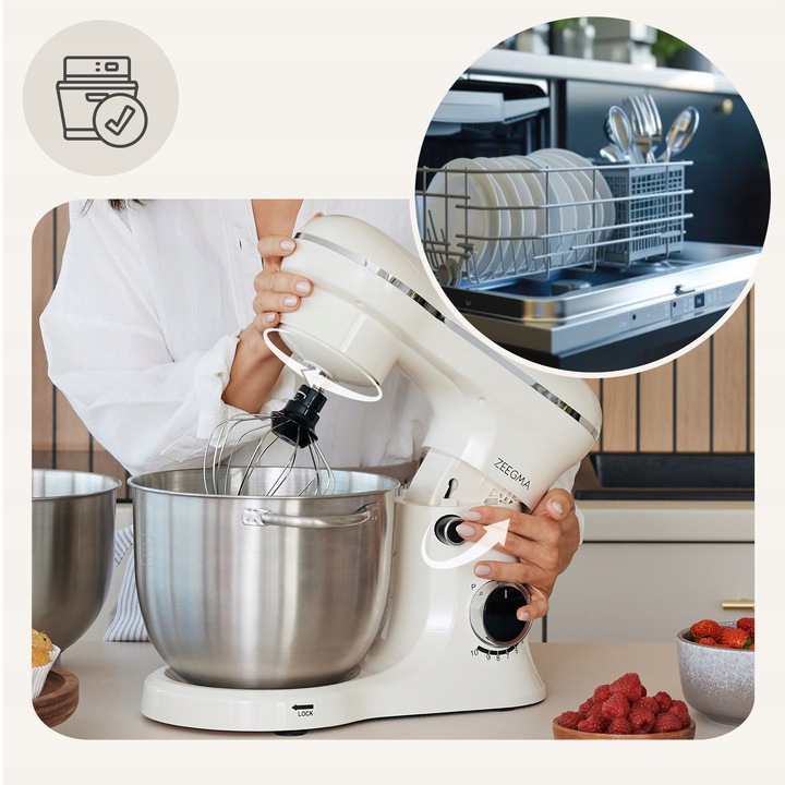 ROBOT KUCHENNY 3xMISY 13,7 L Wielofunkcyjny PLANETARNY BEŻ ECRU 18w1