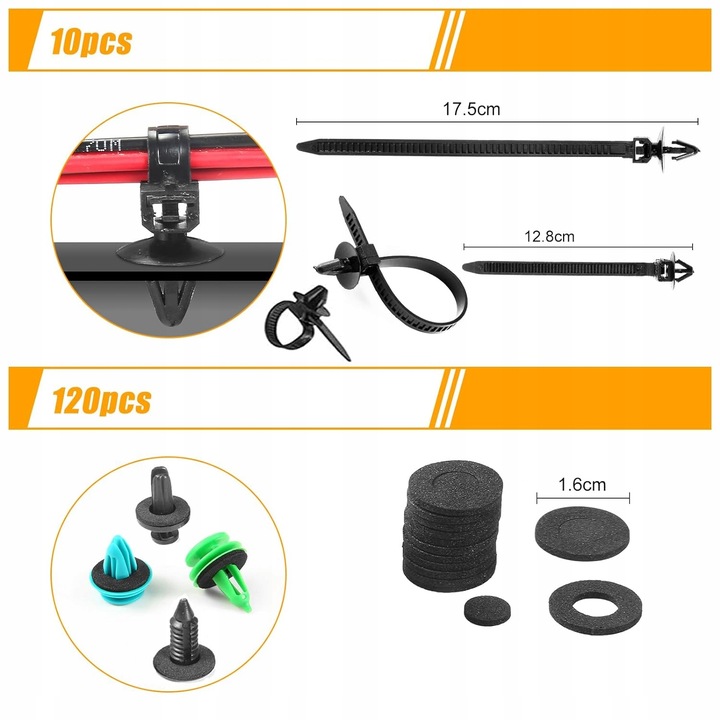 1240 SZTUK SPINKI KLIPSY KOŁKI DO AUTA TAPICERKI SAMOCHODOWE 5x NARZĘDZIA
