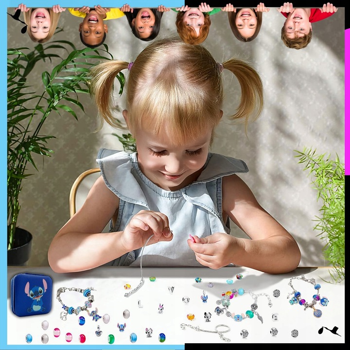 ZESTAW DO ROBIENIA BRANSOLETEK NASZYJNIKÓW Do Biżuterii STITCH LILO i STICH