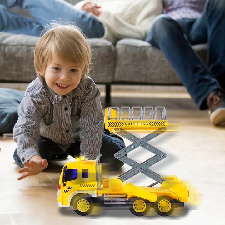 CIĘŻARÓWKA AUTO SAMOCÓD Z PODNOŚNIKIEM BUDOWLANYM 1:16 DLA DZIECI