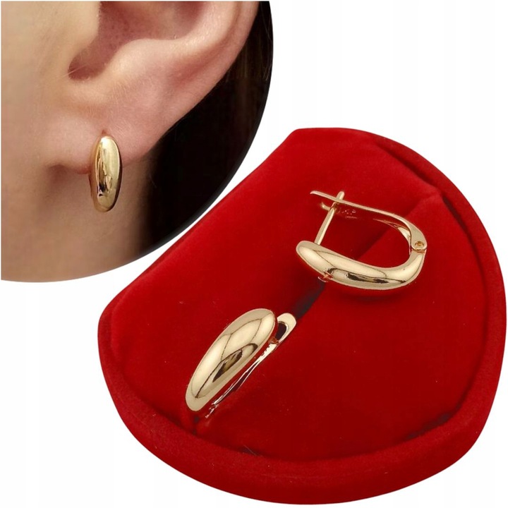 ZŁOTE KOLCZYKI TRADYCYJNE SUBTELNE ANGIELSKIE ELEGANCKIE DLA KOBIETY