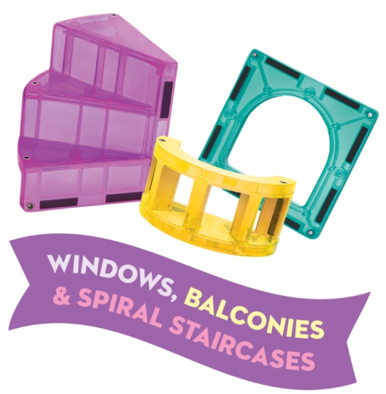 MAGNA-TILES Klocki MAGNA-TILES Klocki Magnetyczne Zamek DLX 48 el.