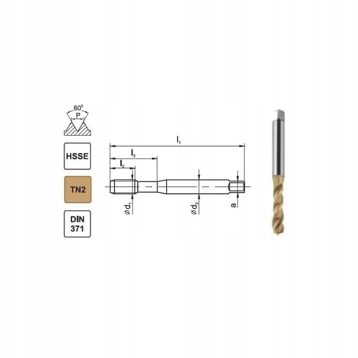 GWINTOWNIK M6 DIN-371C R40 (6H) HSSE TIN 800X FANAR (C2-513X01-0060)