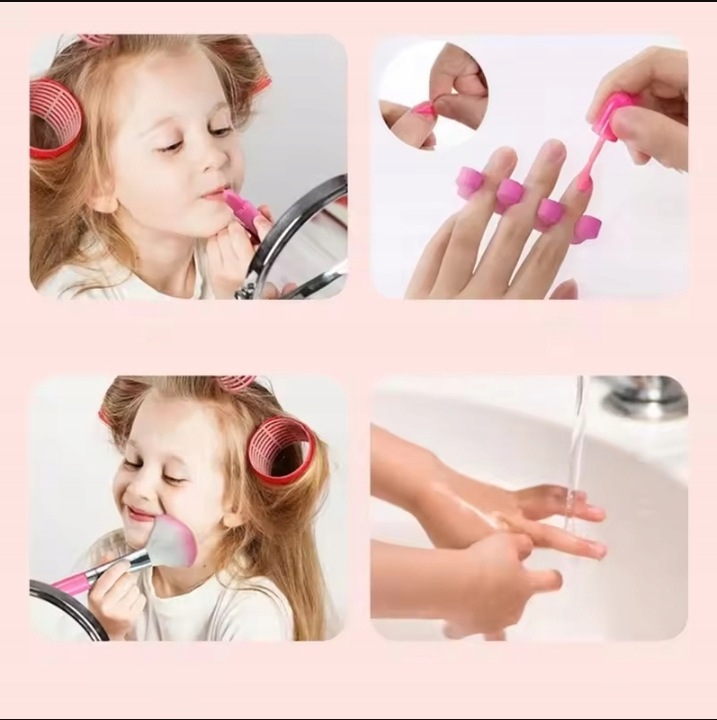 Kuferek Kosmetyków Do Paznokci i Makijażu MakeUp Zestaw Makijaż dla dzieci