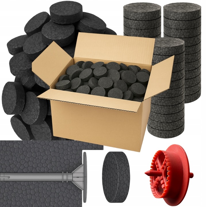 ZAŚLEPKI Zatyczki Styropianowe GRAFIT 67x17 mm 1000 szt| FREZ DO STYROPIANU