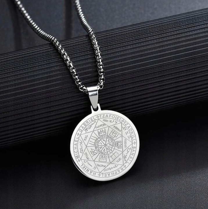 Wisiorek Talizman 7 Aniołów Archaniołów Amulet Pieczęć Srebrny