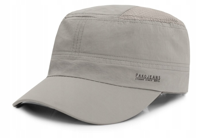 CZAPKA z Daszkiem Przewiewna Patrolówka z Siatką SZARA Pako Jeans