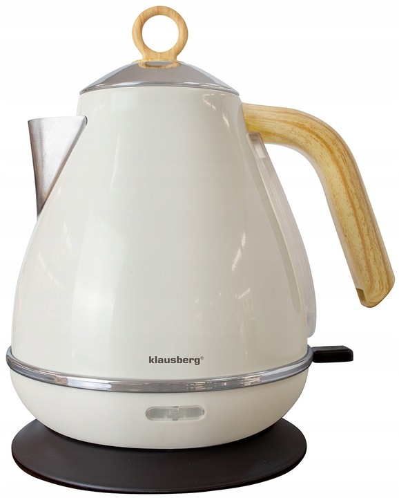 Czajnik elektryczny Bezprzewodowy OBROTOWY 1,7 L Stalowy KLAUSBERG KREMOWY