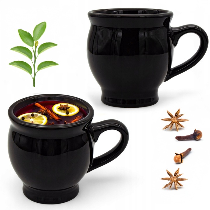 Komplet 2x KUBEK kamionkowy DO GRZAŃCA na grzane wino piwo zestaw do wina