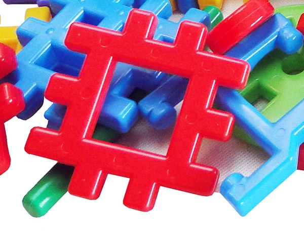 ZESTAW KLOCKI WAFLE MIX 80 EL + WAFLE 48 ADUSIE - 128 elementy