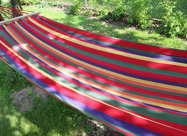 HAMAK OGRODOWY TURYSTYCZNY JEDNOOSOBOWY Z DRĄŻKIEM MOCNY 1 OSOBOWY 260x80CM