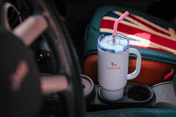 KUBEK TERMICZNY ZE SŁOMKĄ TERMOS Z UCHWYTEM NA HERBATĘ KAWĘ SZCZELNY 1200ML