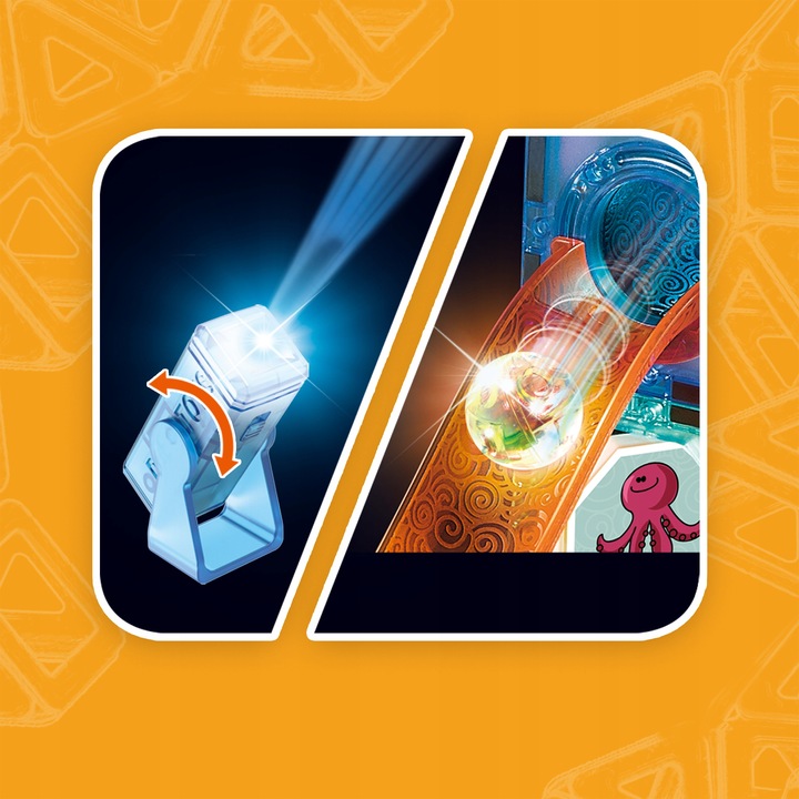 KLOCKI MAGNETYCZNE KONSTRUKCYJNE ŚWIECĄCY TOR PANELE 75 elementów