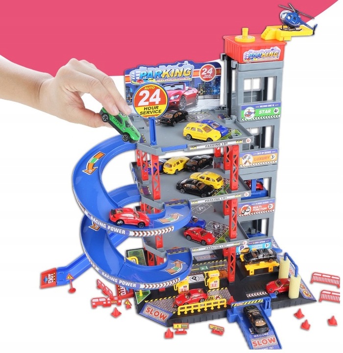 Garaż Parking Samochodowy 4-piętrowy Zjeżdżalnia dla Autek 4 Poziomy Myjnia