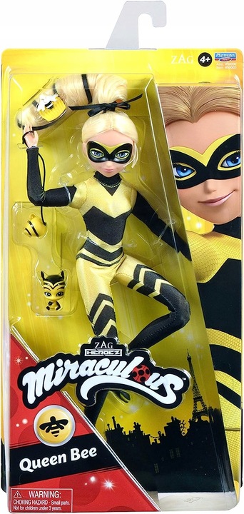 MIRACULOUS lalka Królowa Pszczół Chloe Bee bajka Biedronka Czarny Kot duża