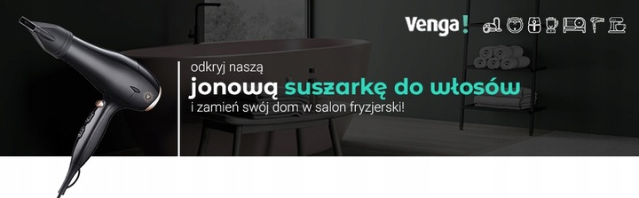 SUSZARKA DO WŁOSÓW HD3000 JONIZACJA DUŻA LEKKA 2000W 3 TEMP Koncentrator