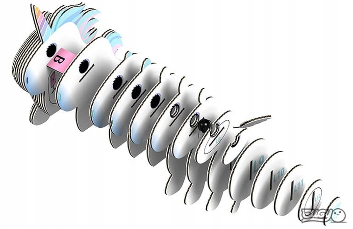 JEDNOROŻEC Błękitny Układanka Puzzle 3D EUGY