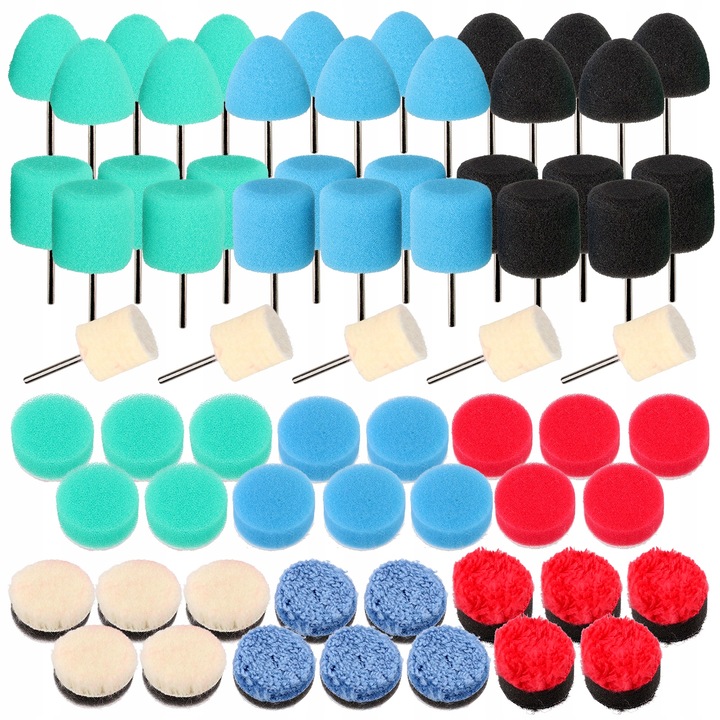 ZESTAW POLERSKI MINI DO POLEROWANIA DETALI 69 ELEMENTÓW