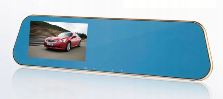 WIDEOREJESTRATOR LUSTERKO KAMERA SAMOCHODOWA COFANIA PRZÓD TYŁ MENU PL