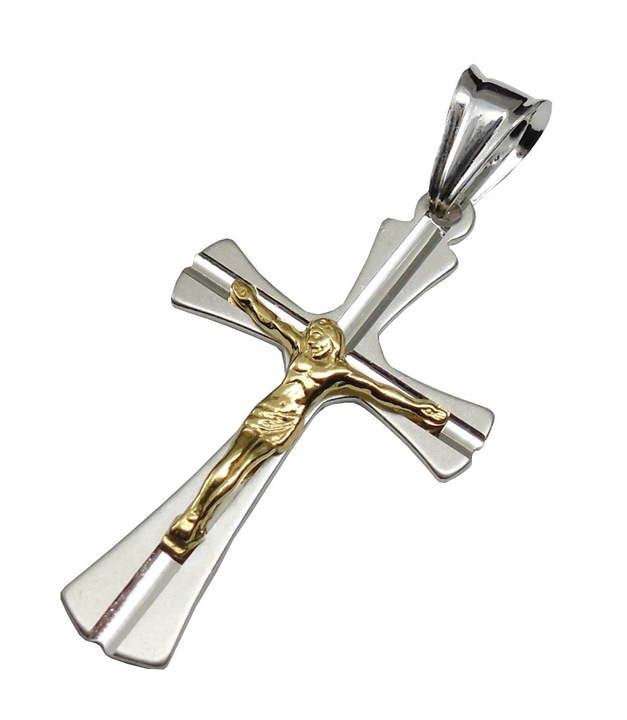 Srebrny Łańcuszek Męski Pancerka 6mm 55cm + Krzyż