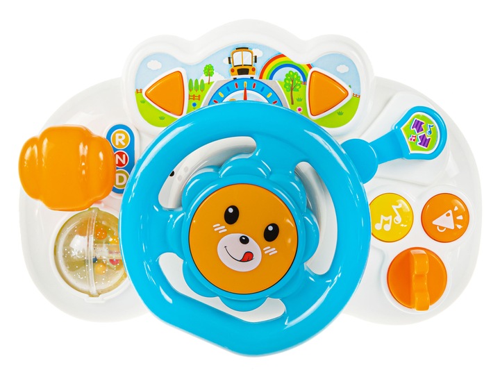 INTERAKTYWNA KIEROWNICA EDUKACYJNA DLA DZIECI KLAKSON DŹWIĘKI ŚWIATŁA