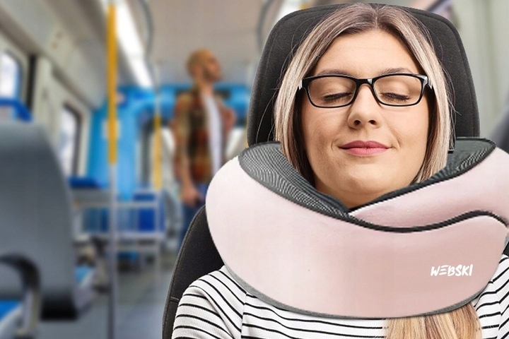 WYGODNA PODUSZKA ROGAL NA SZYJE MEMORY PIANKA PODRÓŻNA ZDEJMOWANA PODSZEWKA