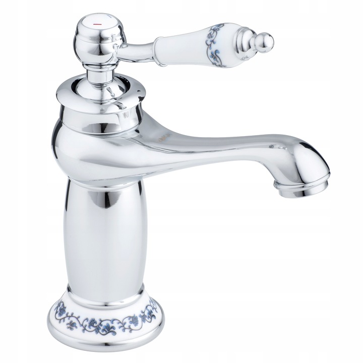 Bateria umywalkowa stojąca retro chrom łazienkowa srebrna kran YOKA HOME