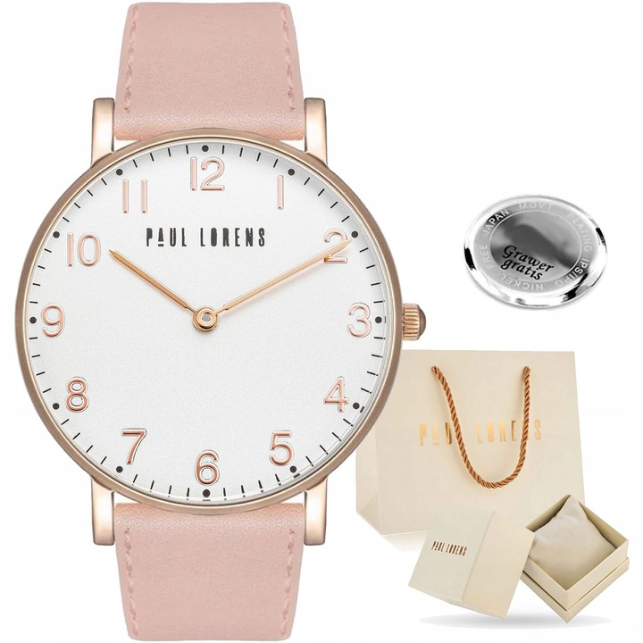 Zegarek damski Paul Lorens FARAH skórzany klasyczna tarcza z cyframi GRAWER