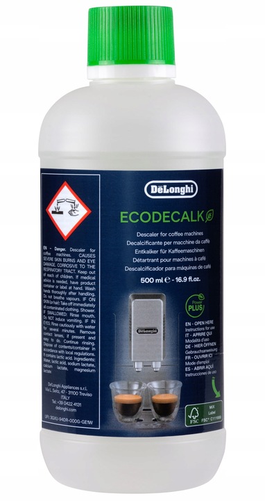 5x FILTR do ekspresu DELONGHI ODKAMIENIACZ 500ml