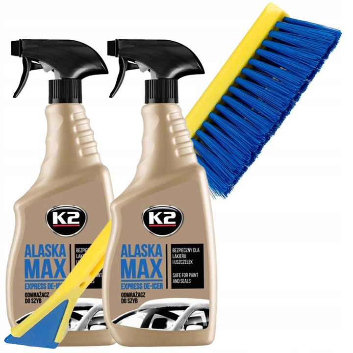 2x K2 ALASKA MAX 700ml Szczotko Skrobaczka Murska Zestaw do Odmrażania Szyb
