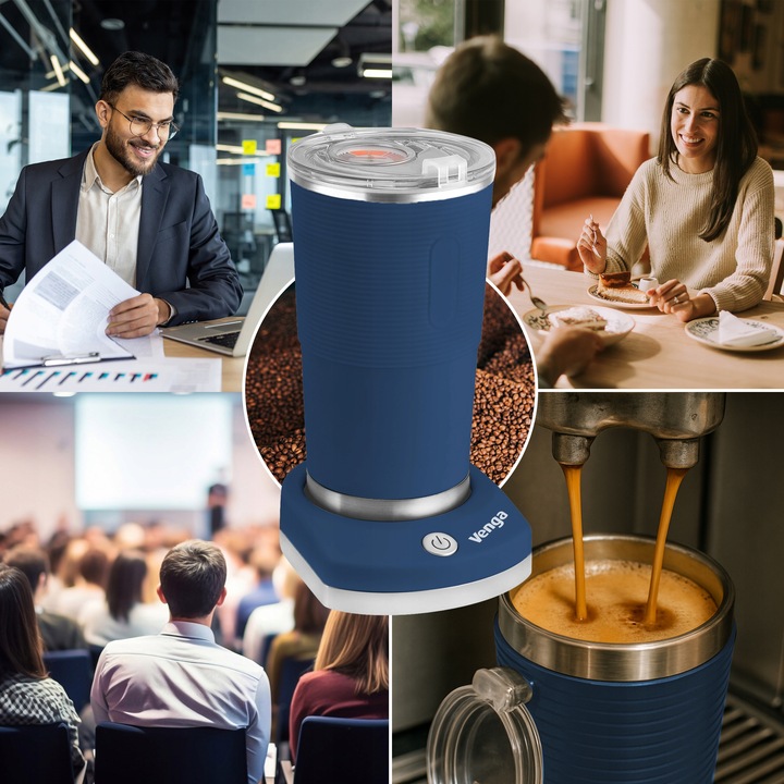 KUBEK TERMICZNY Z TERMOMETREM 380ml PODRÓŻNY DO AUTA PODGRZEWACZ CZAJNIK