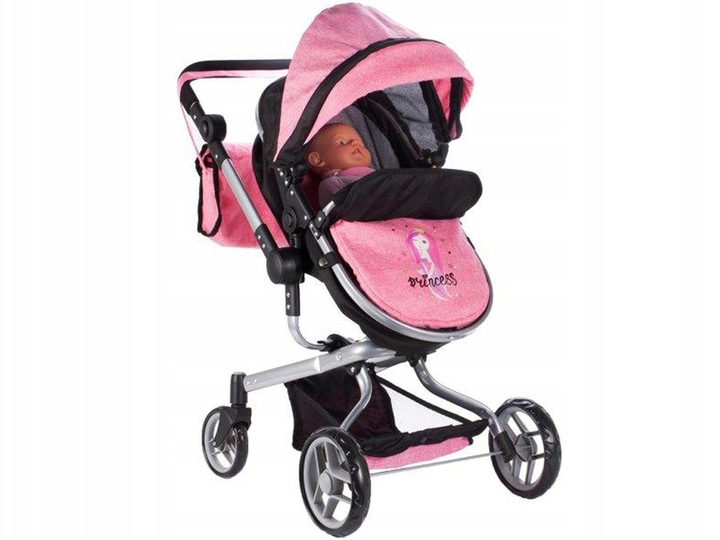 WÓZEK 2W1 GŁĘBOKI SPACERÓWKA DLA LALEK GONDOLA Składany + TORBA