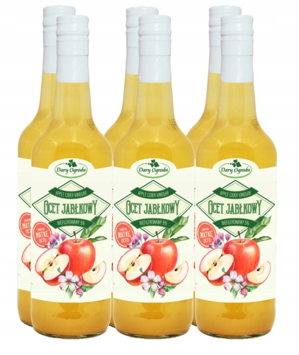 Ocet jabłkowy NATURALNY Żywy Niefiltrowany Z matką Octu 700 / Dary Ogrodu