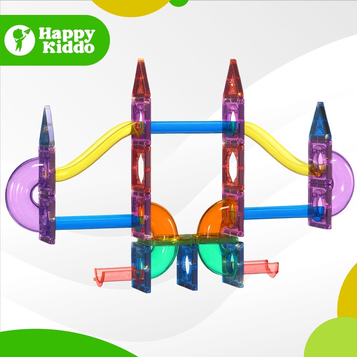 Klocki magnetyczne tor kulkowy kulodrom konstrukcyjne konstrukcyjne 100 ele