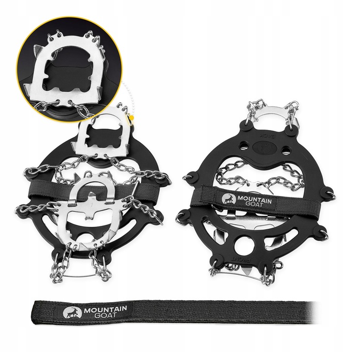 RACZKI NA BUTY TURYSTYCZNE TREKKINGOWE GÓRSKIE Z KOLCAMI ŁAŃCUCHY PREMIUM L