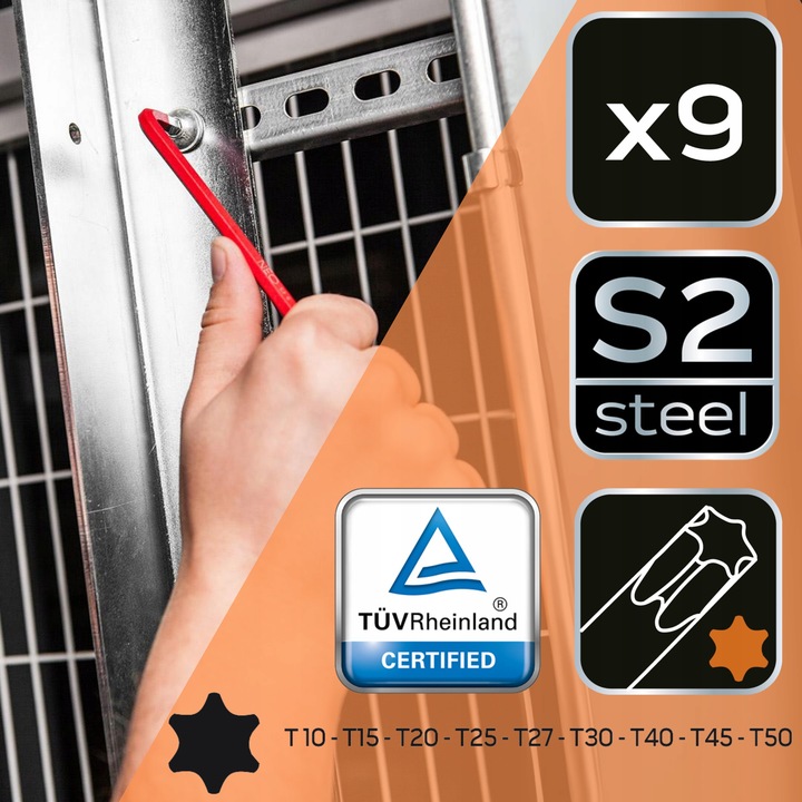 NEO TOOLS Długie Kolorowe Klucze IMBUSOWE I TORX 18 szt. IMBUSY