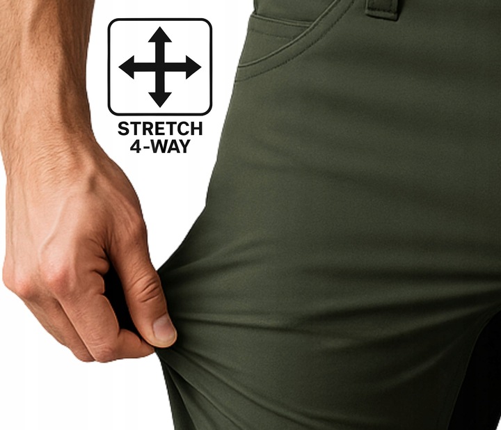 ELASTYCZNE Spodnie ROBOCZE Męskie BHP STRETCH MOCNE OCHRONNE SPANDEX KHAKI