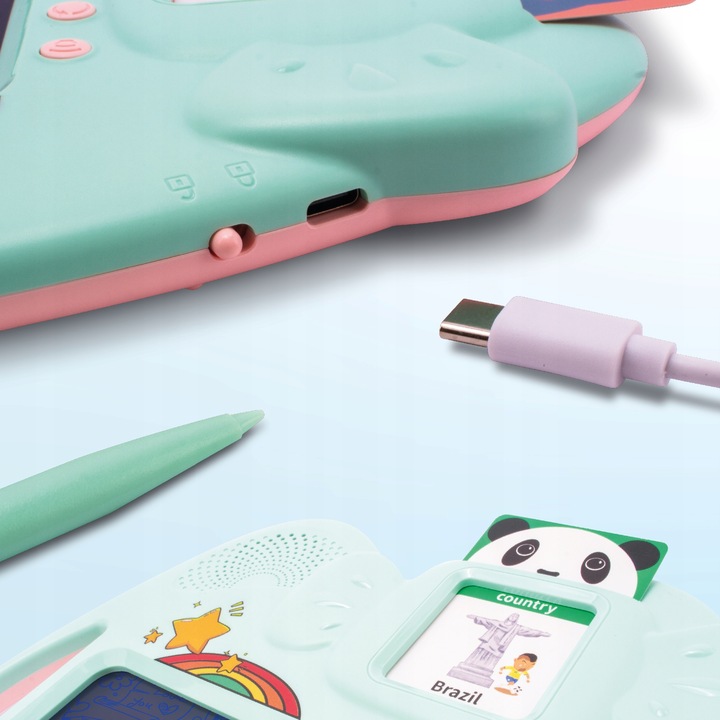 Tablet do rysowania 2w1 Czytnik kart do nauki języka angielskiego 112 kart