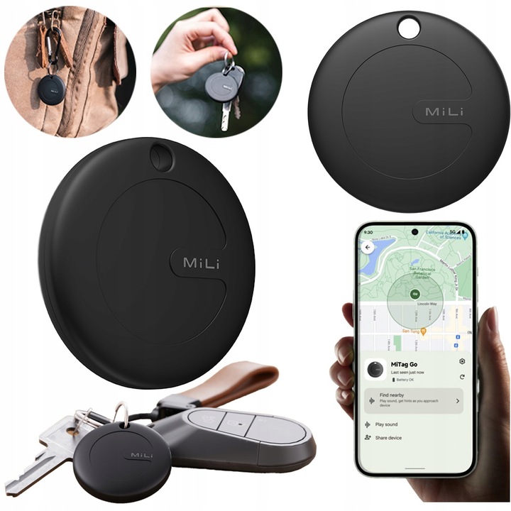 Lokalizator GPS MiTag MiLi ANDROID + brelok do plecaka kluczy bagażu psa