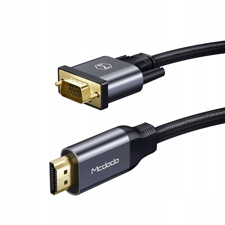 MCDODO KABEL ADAPTER KONWERTER HDMI NA VGA D-SUB DO MONITORA PROJEKTORA 2M