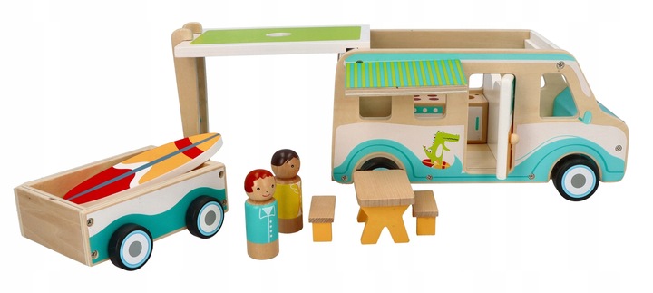 ADAMTOYS KAMPER DLA DZIECI POJAZD PODRÓŻNY AUTKO ZABAWKOWY POJAZD SURF VAN