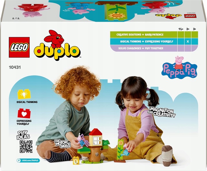 LEGO DUPLO 10431 Ogród i domek na drzewie Peppy ŚWINKA PEPPA George torba